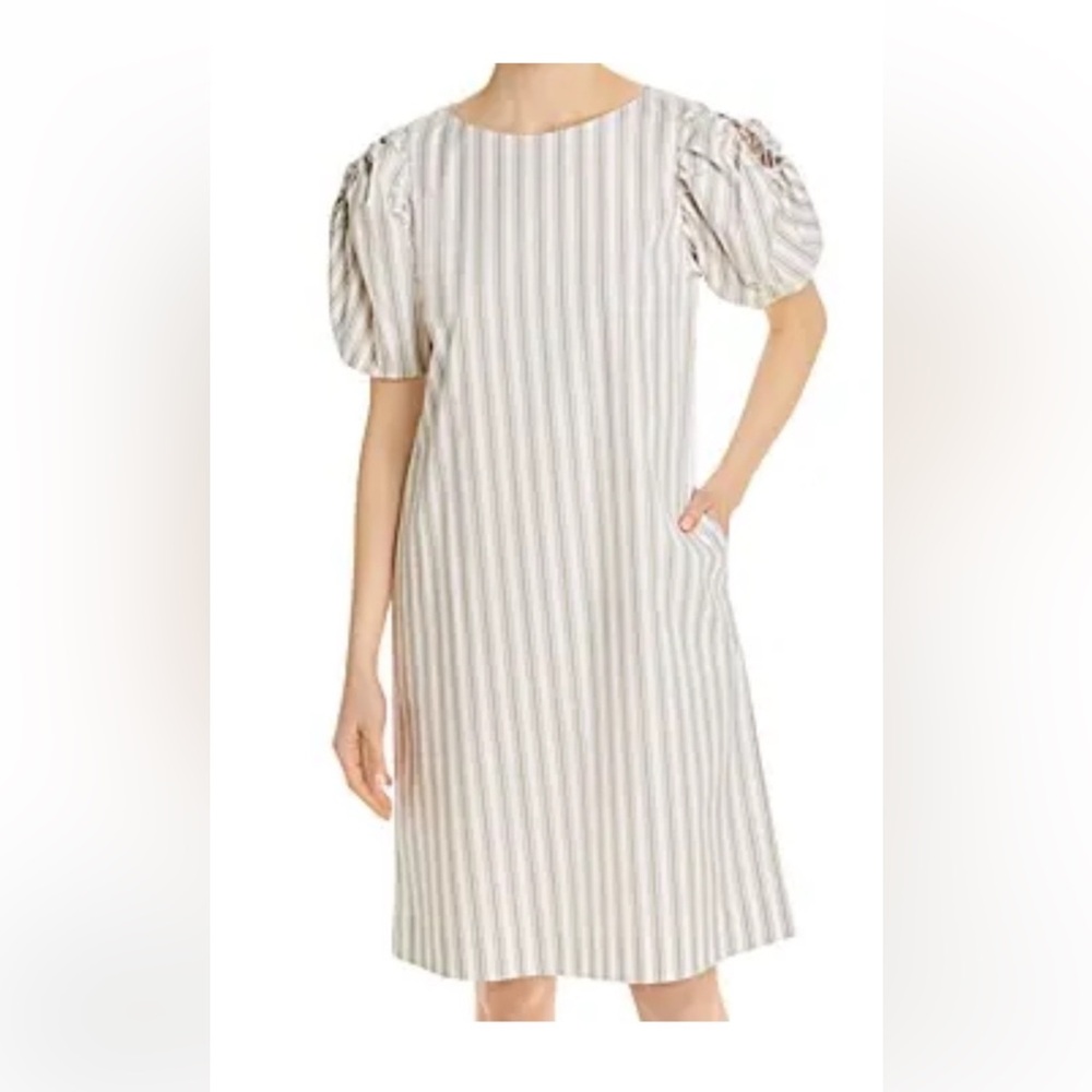 Lafayette 148 New York Hattie Puff Sleeve Chemise Dress Size XL